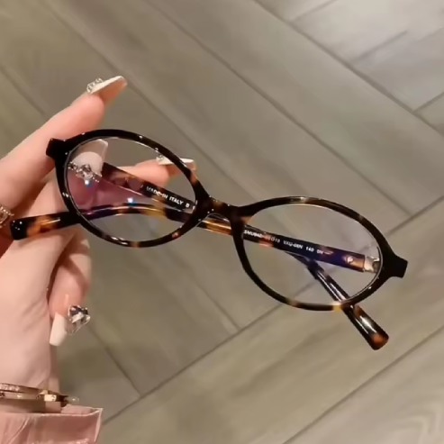 Lunettes ovales rétro coréennes pour femmes – Petite monture, protection anti-lumière bleue
