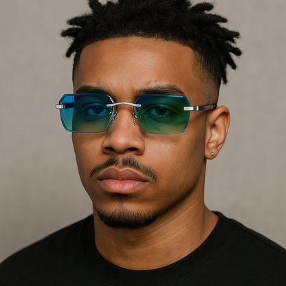 Lunettes de presbytie sans cadre – Verres HD anti-lumière bleue pour hommes, look discret, confort visuel +1.0 à +4.0