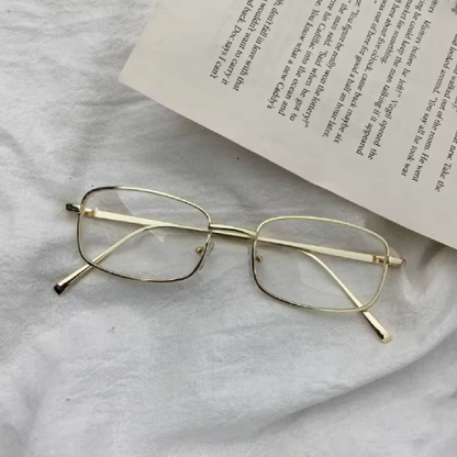 Lunettes carrées rétro Y2K – style Harajuku, monture métallique fine, anti-lumière bleue pour femmes