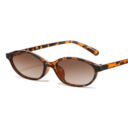 Lunettes de soleil ovales léopard pour femme – Petite monture rétro, tendance 2024, protection UV400
